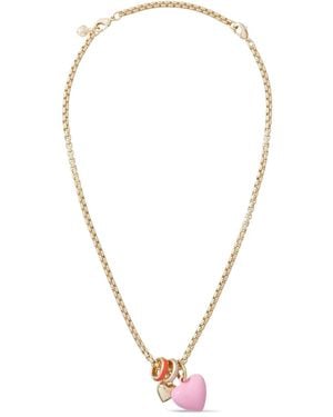 Roxanne Assoulin The Box Chain Heart-Pendant Necklace - Pink
