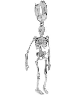 McQueen Pendientes De Aro Con Colgante De Esqueleto - Blanco