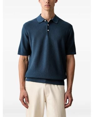 Scotch & Soda Waffle-Knit Short-Sleeve Polo Shirt - Blue