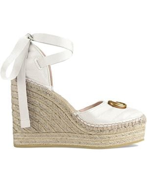 Gucci Leather Platform Espadrille - White