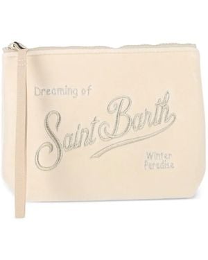 MC2 Saint Barth Bolso De Mano Aline De Terciopelo Con Bordado - Neutro