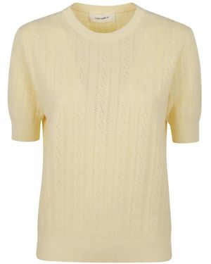 Lisa Yang Pointelle-Knit Short-Sleeve Top - Natural