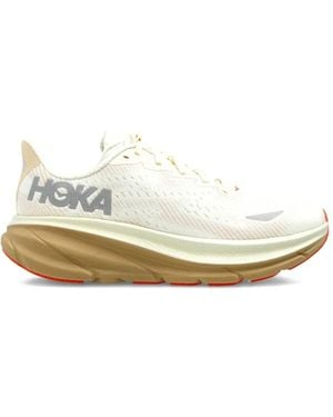 Hoka One One Clifton 9 Logo-Embroidered Trainers - White