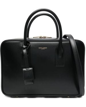 Saint Laurent Leather Tote Bag - Black