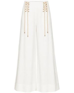 JBQ Hampton Lace-Up Trousers - White