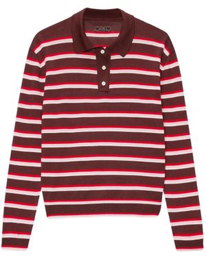 MSGM Striped Polo Knitwear - Red