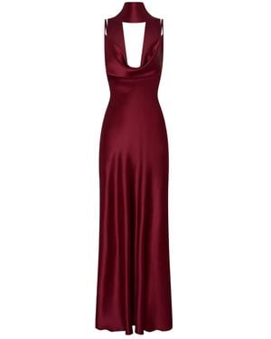 Nicholas Geneva Cowl-Neck Dress - Red