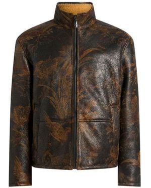 Etro Animal-Print Shearling-Lined Jacket - Brown