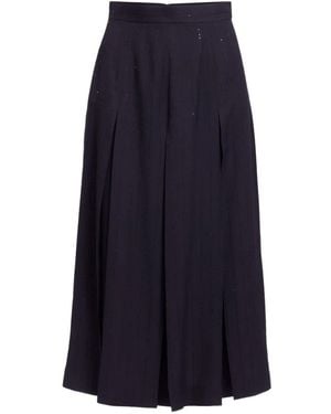 Elie Saab Pinstriped Crepe Skirt - Blue