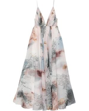 Aje. Avery Avondjurk Met Abstracte Print - Wit