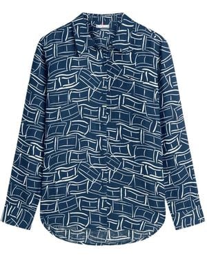 Tommy Hilfiger Patterned Buttoned Shirt - Blue
