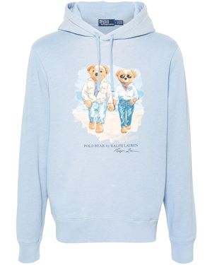 Polo Ralph Lauren The Ralph And Ricky Bear Hoodie - Men's - Cotton/polyester - Blue