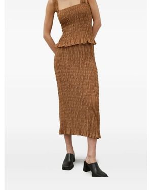 By Malene Birger Ruffled Midi Skirt - Natural