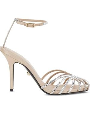 ALEVI 95Mm Penelope Xtal Heeled Pumps - White