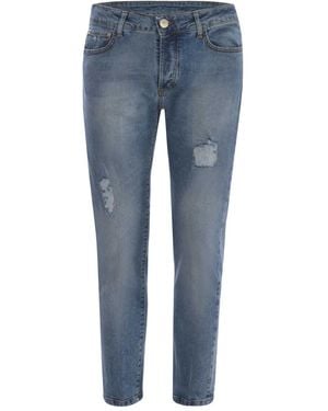 Yes London Ripped-Detail Jeans - Blue