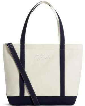 Maison Kitsuné Piped Logo Tote Bag - White