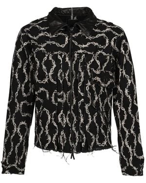 Minus Veste Déstructurée À Imprimé Barbelé - Black