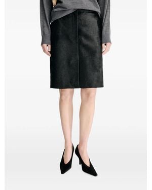 Loulou de Saison Debi Pony-Effect Leather Short Skirt - Black