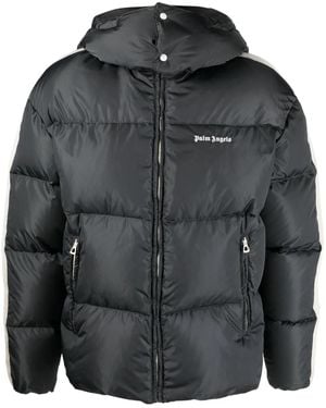 Palm Angels Hooded Track Jacket - Black