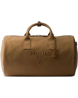 Prada Logo-Embossed Bag - Brown