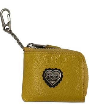 Marge Sherwood Heart Zipper Leather Wallet - Black