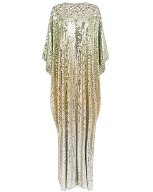 Jenny Packham Robe Longue Fontaine À Sequins - Métallisé