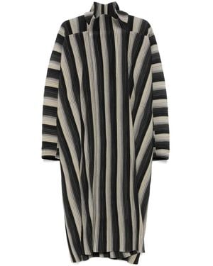 Homme Plissé Issey Miyake Rb_Stripes 2 Mantel - Schwarz