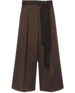 Ports 1961 Pantalon À Design Plissé - Marron
