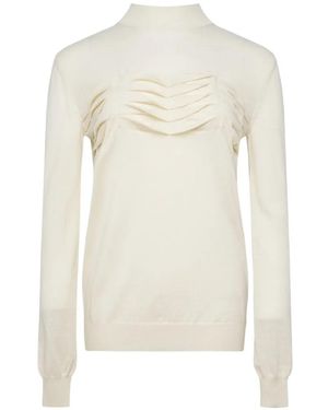 Jil Sander Pleated Cashmere Jumper - White