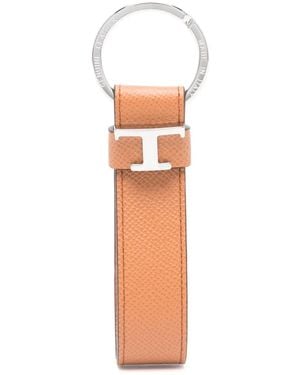 Tod's Timeless-Logo Leather Keyring - White