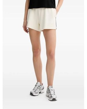 Guess Logo-Embroidered Side-Stripe Shorts - White