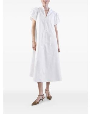 Psophia Mao Popling Midi Dress - White