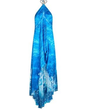 Roberto Cavalli Abito Con Stampa - Blu