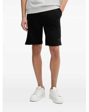 Guess Logo-Patch Track Shorts - Black