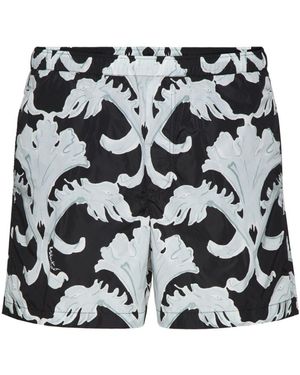 Valentino Garavani Badeshorts Mit Abstraktem Print - Schwarz