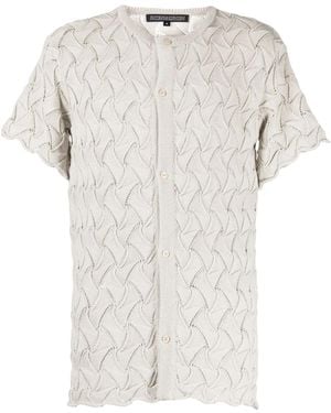 Robyn Lynch Wave Short-Sleeve Cotton Cardigan - White