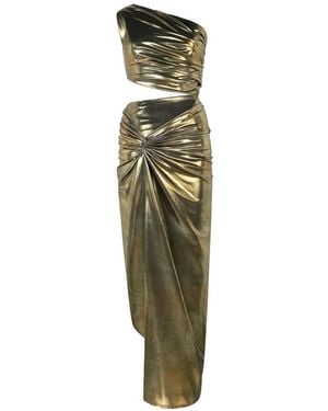 Roberto Cavalli One-Shoulder Cut-Out Midi Dress - Green