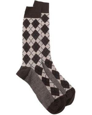 Thom Browne Socken Mit Argyle-Muster - Grau