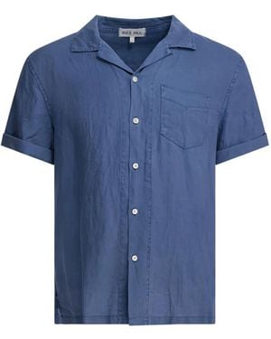 Alex Mill Leinenhemd mit kurzen Ärmeln - Blau