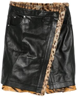 Martine Rose Fur-Trim Wrap Skirt - Black