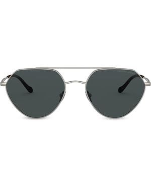 Giorgio Armani Geometric Pilot Sunglasses - Metallic