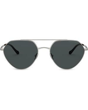 Giorgio Armani Geometric Pilot Sunglasses - Metallic