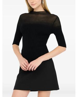 Liu Jo Ribbed High-Neck Top - Black