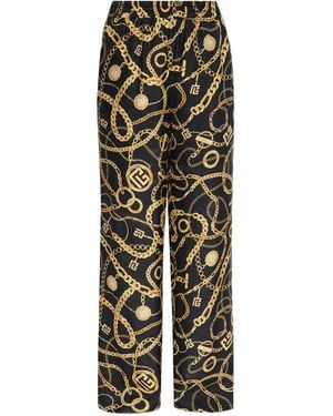 Balmain Pantalones con motivo de cadenas - Negro