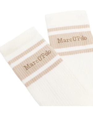 Marc O' Polo Logo-Embroidered Striped-Detail Socks (Set Of Three) - Natural