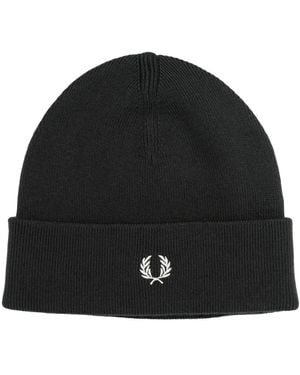 Fred Perry Beanie Mit Logo-Stickerei - Schwarz