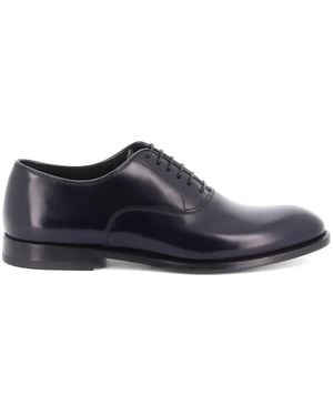 Doucal's Calf Leather Oxford Shoes - Blue