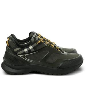 Burberry Check And Mesh Discover Sneakers - Black