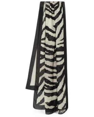 Patrizia Pepe Zebra-Print Scarf - White