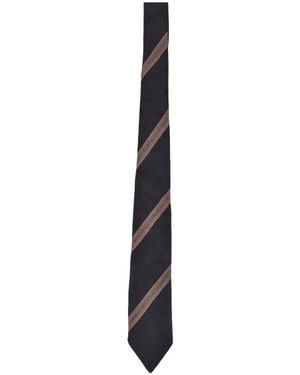Brunello Cucinelli Monili-Chain Striped Tie - White